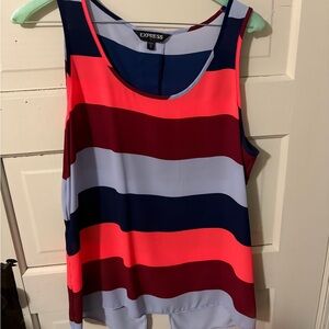 Express Women's Bold Striped Tank Top - Navy, Red, Gray
